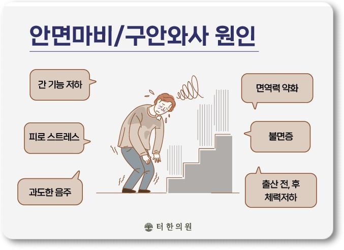안면마비 원인을 설명한 인포그래픽